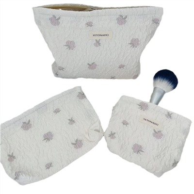 Brand capacious cosmetic bag, travel bag, handheld storage system, small clutch bag, liner, with embroidery, high-quality style