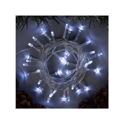 Гирлянда «Нить» 4 м, IP20, прозрачная нить, 40 LED, 2 режима, батарейки AAх3 (нет в комплекте), свечение белое