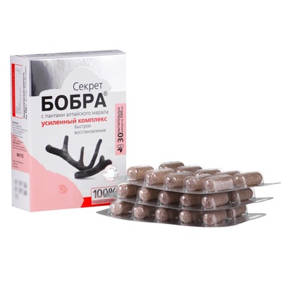 Комплекс «Секрет бобра. Быстрое восстановление» с пантами алтайского марала, 30 штук по 0.5 г