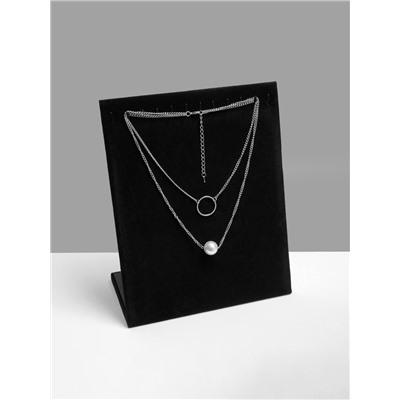 Подставка для кулонов, цепочек и браслетов QF, 12 крючков 20×9×25.5 см, бархатная, чёрная