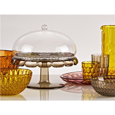 Блюдо для торта с крышкой Vanity, Ø30 см, коричневое