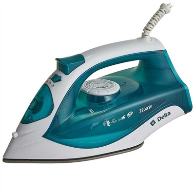 Утюг DELTA DL-756 белый с зеленым 2200 Вт КЕРАМИКА АНТИНАКИПЬ САМООЧИСТКА оптом
