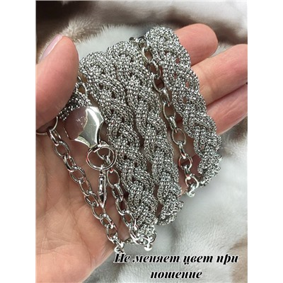 Пояс женский цепочка  универсальный цвет серебро модель 2