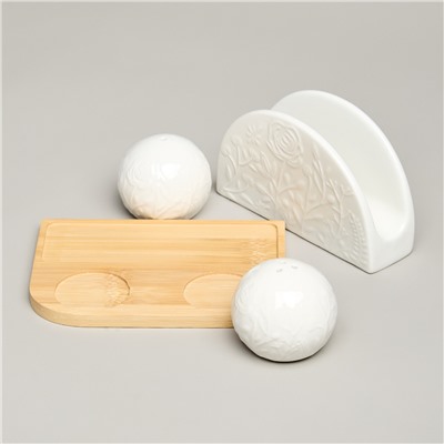 НАБОР ДЛЯ СПЕЦИЙ LEFARD "MEADOW" 3 ПР. НА ДЕР.ПОДСТАВКЕ 15,5*11*9 СМ