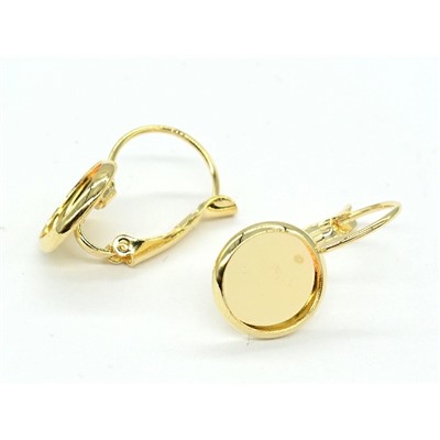 Сеттинги для сережек 10мм золотистые, 1 пара