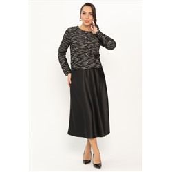 Костюм с атласной юбкой Лизетт (черный) К14677-10М