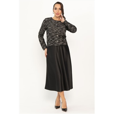 Костюм с атласной юбкой Лизетт (черный) К14677-10М