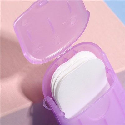 Мыло листовое, в пластинах, 18 (± 2) шт., в футляре, цвет сиреневый