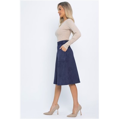Юбка замшевая Твой идеал (синяя) Ю14583-7М