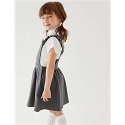 Girls' Cotton Frilled School Pinafore (2-12 Yrs)