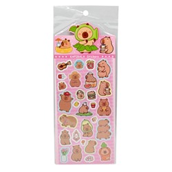 Наклейки лазерные "Капибара", 22*9.5 см, mix