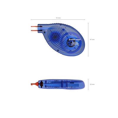 Корректирующая лента 5 мм × 8 м, ErichKrause Extra, корпус синий, европодвес