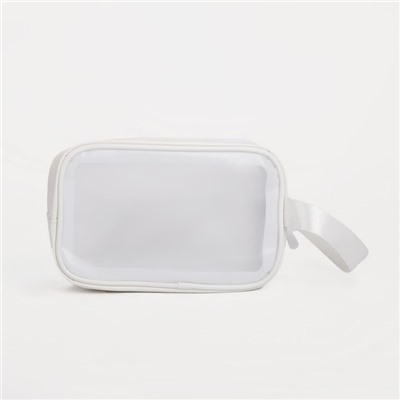 Косметичка на молнии для бассейна, с ручкой, матовая, с принтом Washbag, белая