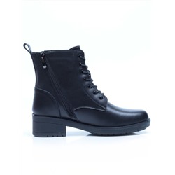 01-5570-1 BLACK  BLACK Ботинки демисезонные (натуральная кожа, байка)