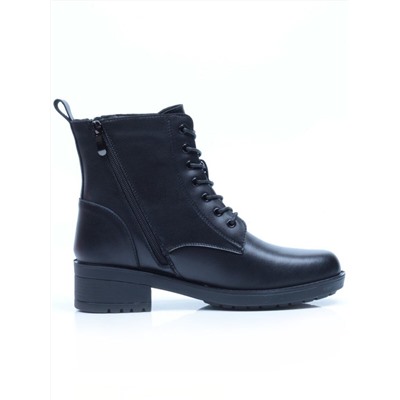 01-5570-1 BLACK  BLACK Ботинки демисезонные (натуральная кожа, байка)