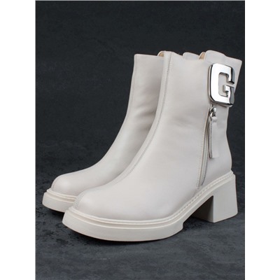 04-M3-L802 BEIGE Ботинки зимние женские (натуральная кожа, натуральный мех)