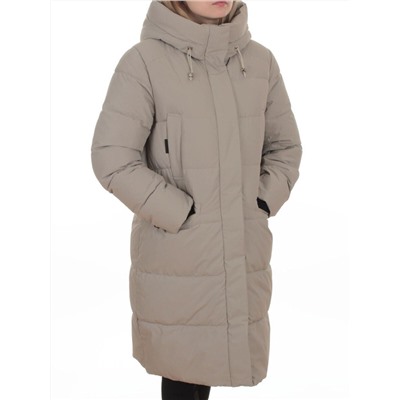 2129 BEIGE Пальто зимнее женское (200 гр. холлофайбер)