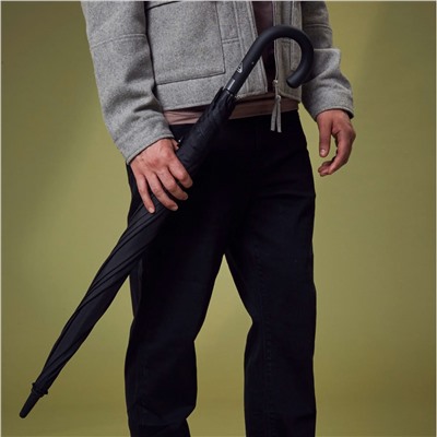 G828-01 Black (Черный) Зонт мужской трость автомат Fulton