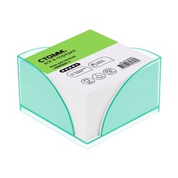 Блок для записей СТАММ "Имидж +", 9*9*4,5см, пластиковый бокс, мятный