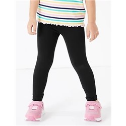 Cotton With Stretch Plain Leggings (2-7 Yrs)