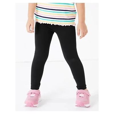 Cotton With Stretch Plain Leggings (2-7 Yrs)