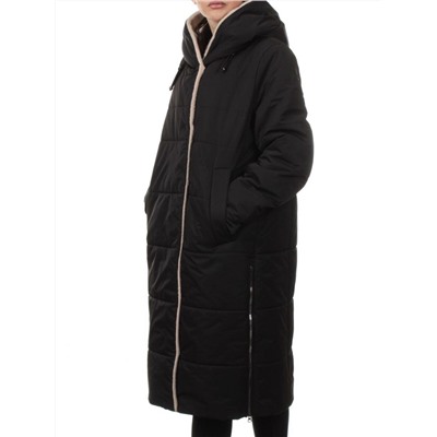 M-9115 BLACK Пальто зимнее женское (верблюжья шерсть)