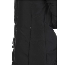 YW-17013 BLACK Пальто женское зимнее (био-пух, натуральный мех лисицы)