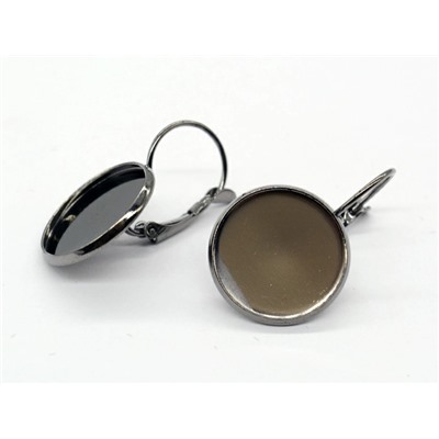 Основы для сережек 16мм черные, 1 пара