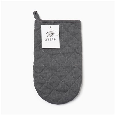 Варежка-прихватка Этель ECO light grey, 15х28 см, 100% лён, 245 г/м2