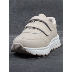 03-YH516-2 DK. BEIGE Кроссовки женские (натуральная кожа)