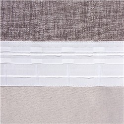 Штора портьерная Этель Natural 130*300 см, цв.серый, рогожка/блэкаут, пл. 275 г/м2
