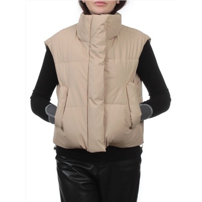 24122 DK. BEIGE Жилет утепленный женский (100 гр. холлофайбер)