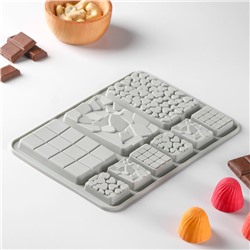 Форма для шоколада Доляна «Шоколадное ассорти», силикон, 20×15 см, 9 ячеек, розовый