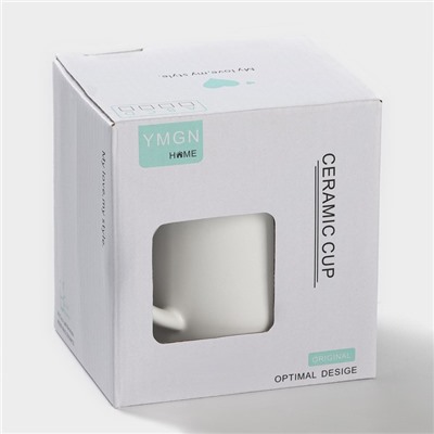 Кружка с ложкой «Панда», 350 мл, керамика, белая