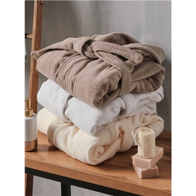 Халат махровый женский SL HOME: Basic "Блан де Блан", размер M, 100% хлопок, 420 г/м2