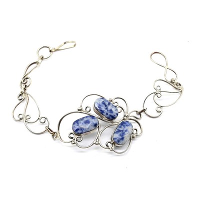 Браслет с лазуритом, 18,5см.