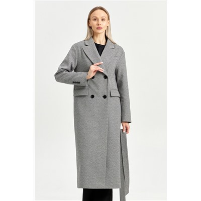 Пальто женское демисезонное 26102 (серый/ёлочка)