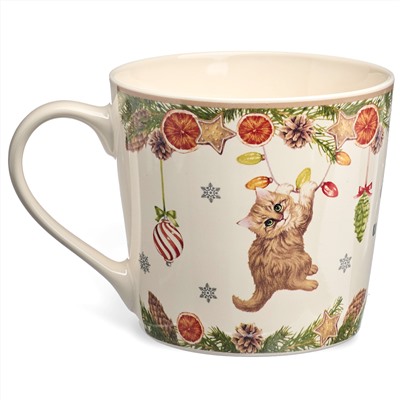 КРУЖКА LEFARD "ЕЛКА, КОТ И НОВЫЙ ГОД" 400МЛ