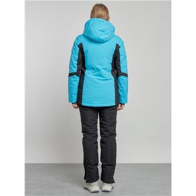 Горнолыжный костюм женский зимний голубого цвета 03105Gl