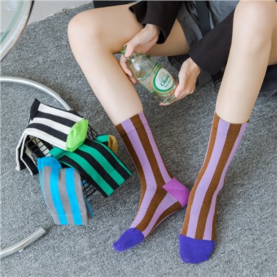 Sports cotton Japanese design knee socks for men and women, internet celebrity, mid-length