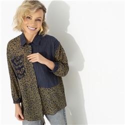 Рубашка асимметричного кроя, Жемчужина образа (green)