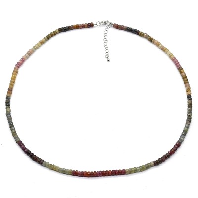 Бусы из Сапфира мульти огранка рондель 5*3мм, 53см, 27,5г