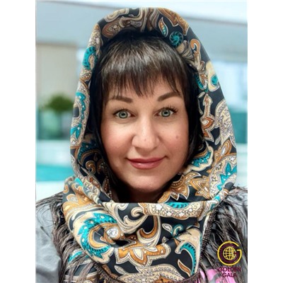 Косынка теплая на флисовой подкладке с бахромой Арт 2347/8