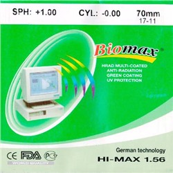 Линза полимерная N=1,56 HMC EMI UV