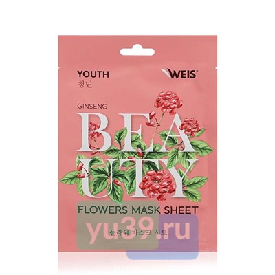 WEIS Flower Маска для лица ЖЕНЬШЕНЬ омолажение, 23гр
