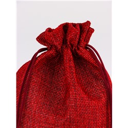 Холщовый мешочек для украшений, подарков и трав, текстиль «Эко», красный, 13×18 см