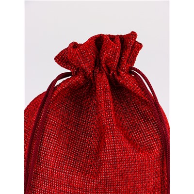 Холщовый мешочек для украшений, подарков и трав, текстиль «Эко», красный, 13×18 см
