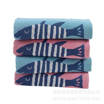 Zhiyang's new Avi bamboo cotton happy fish gauze noodle napkin soft, breathable water absorption, wipe the facial towel price wholesale