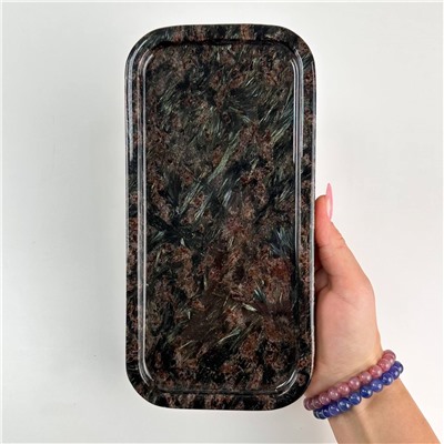 Радуга Самоцветов Блюдо из Арфведсонита (Нуумит)