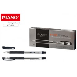 Ручка шариковая "Piano" на масляной основе резин держатель чёрная 0,5 mm. PT-350-12/чёрн/12/Китай
